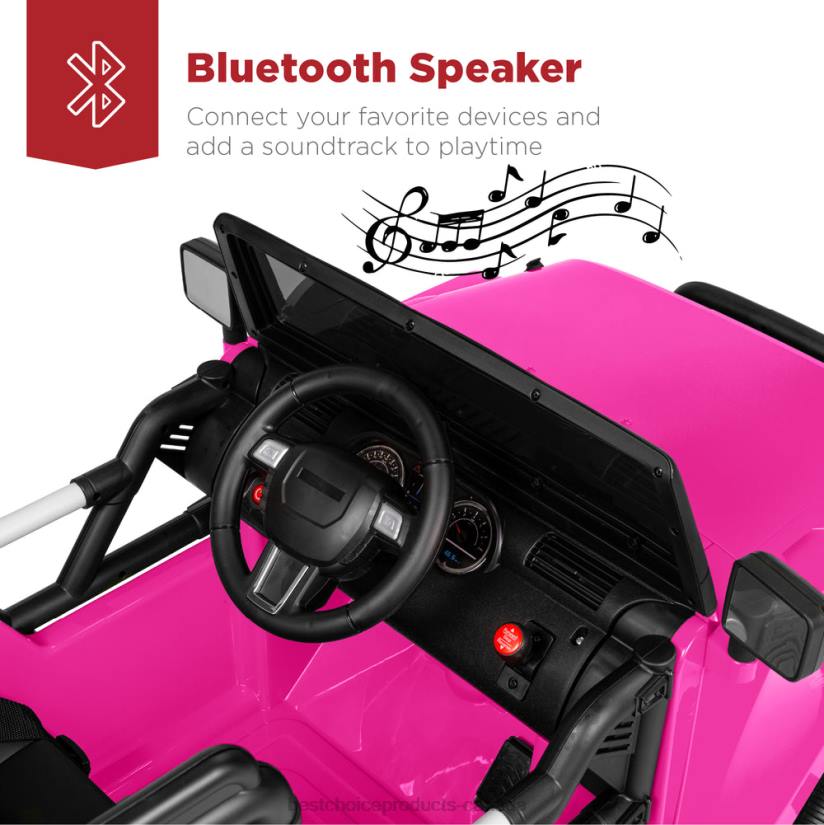 4LT2541 Hot Pink Best Choice Products 12V Kids Ride-On Truck Car Toy w/ 3 Speeds, LED, Remote, Bluetooth