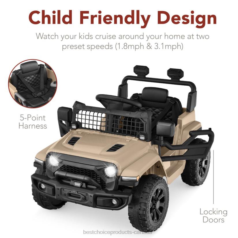 4LT2554 Sand Best Choice Products 6V Kids Ride-On Truck Car w/ Parent Remote Control, 4-Wheel Suspension