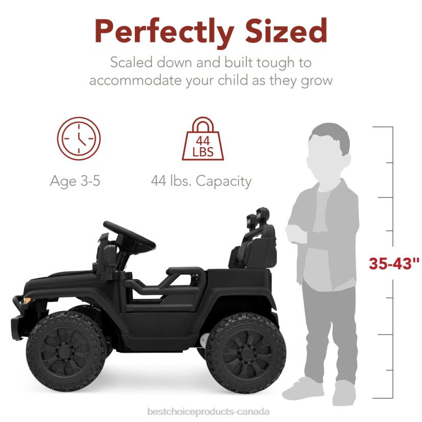 4LT2556 Black Best Choice Products 6V Kids Ride-On Truck Car w/ Parent Remote Control, 4-Wheel Suspension