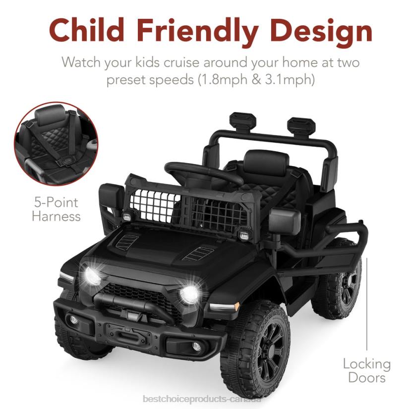 4LT2556 Black Best Choice Products 6V Kids Ride-On Truck Car w/ Parent Remote Control, 4-Wheel Suspension