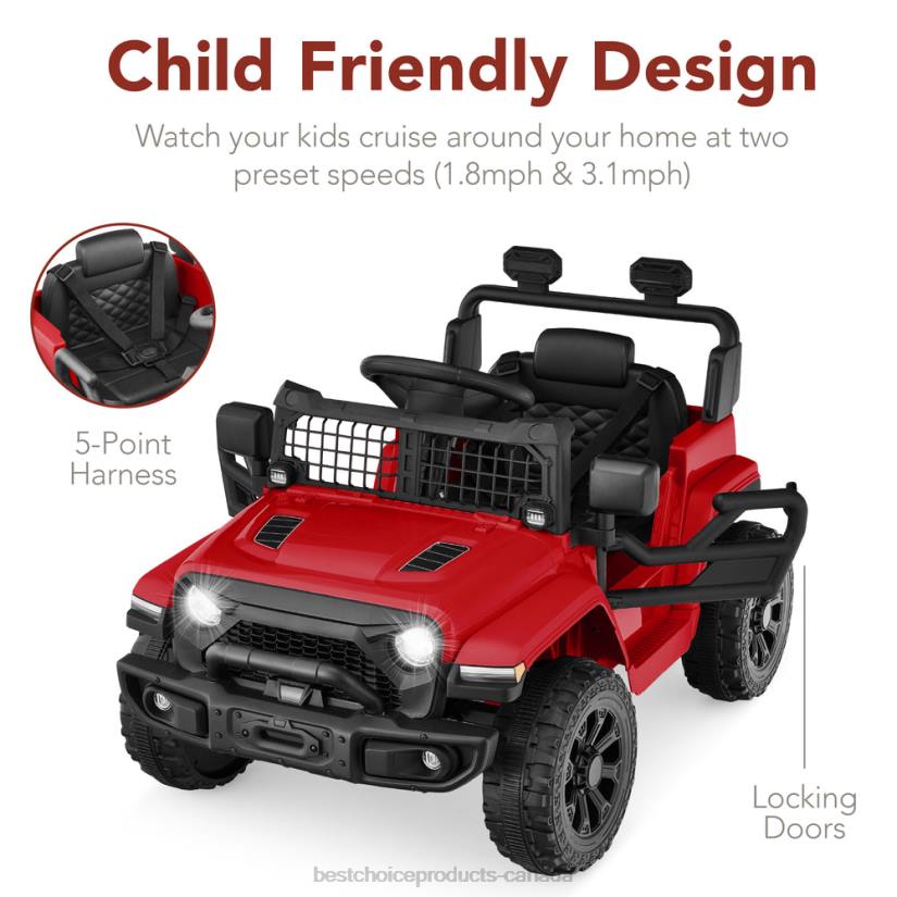 4LT2557 Red Best Choice Products 6V Kids Ride-On Truck Car w/ Parent Remote Control, 4-Wheel Suspension