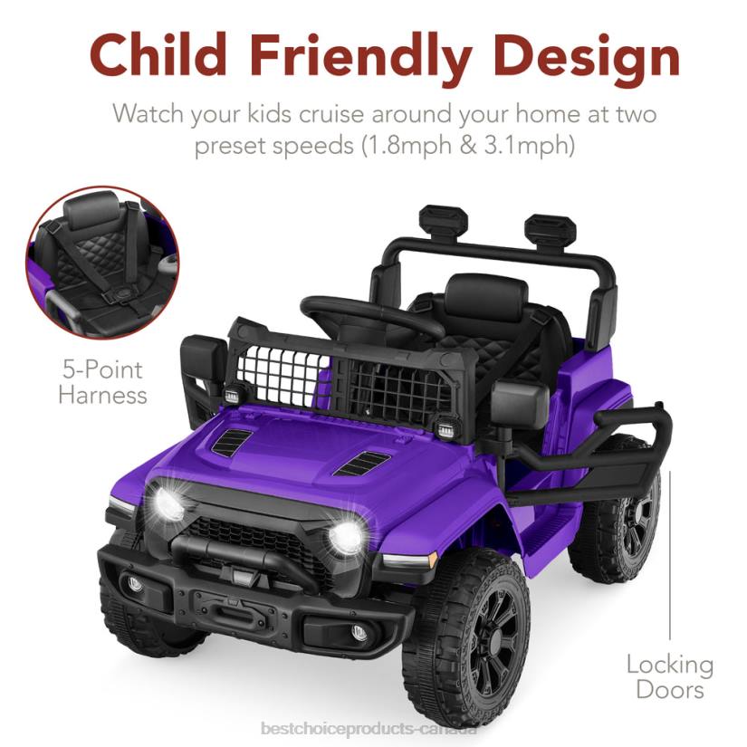 4LT2558 Purple Best Choice Products 6V Kids Ride-On Truck Car w/ Parent Remote Control, 4-Wheel Suspension