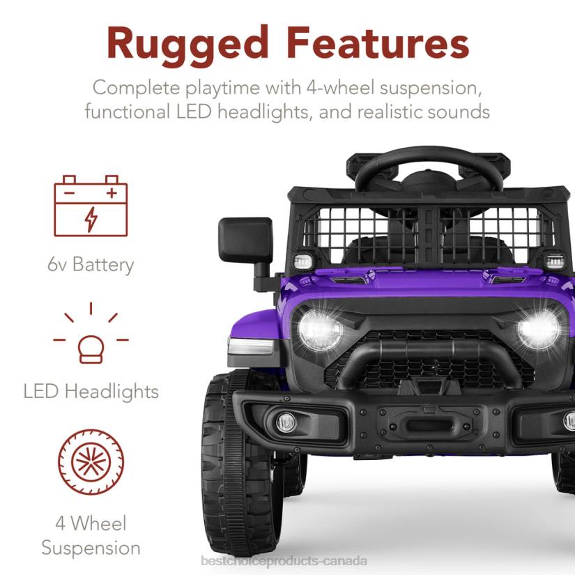 4LT2558 Purple Best Choice Products 6V Kids Ride-On Truck Car w/ Parent Remote Control, 4-Wheel Suspension