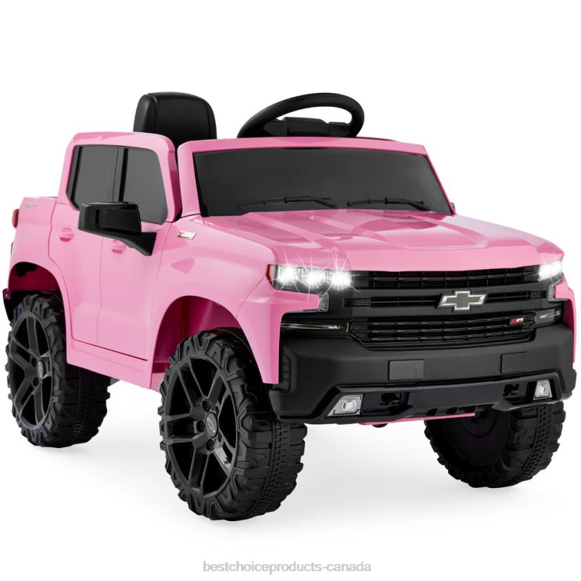 4LT2567 Pink Best Choice Products 12V Licensed Chevrolet Silverado Ride On Truck w/ Parent Remote Control