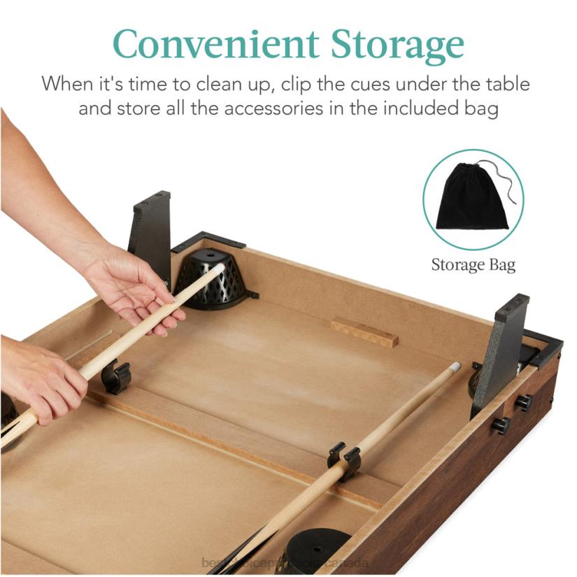 4LT21003 Dark Wood Best Choice Products Tabletop Billiard Set, Pool Arcade Game Table w/ 2 Cues, Storage Bag