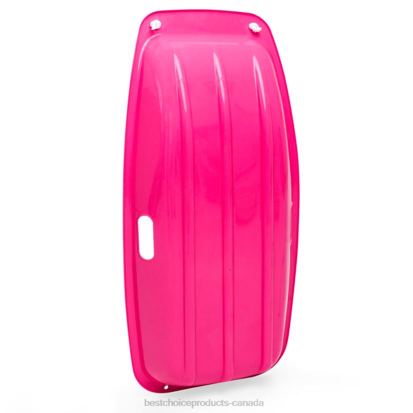 4LT21006 Pink Best Choice Products Kids Outdoor Plastic Toboggan Snow Sled Board w/ Pull Rope, Handles