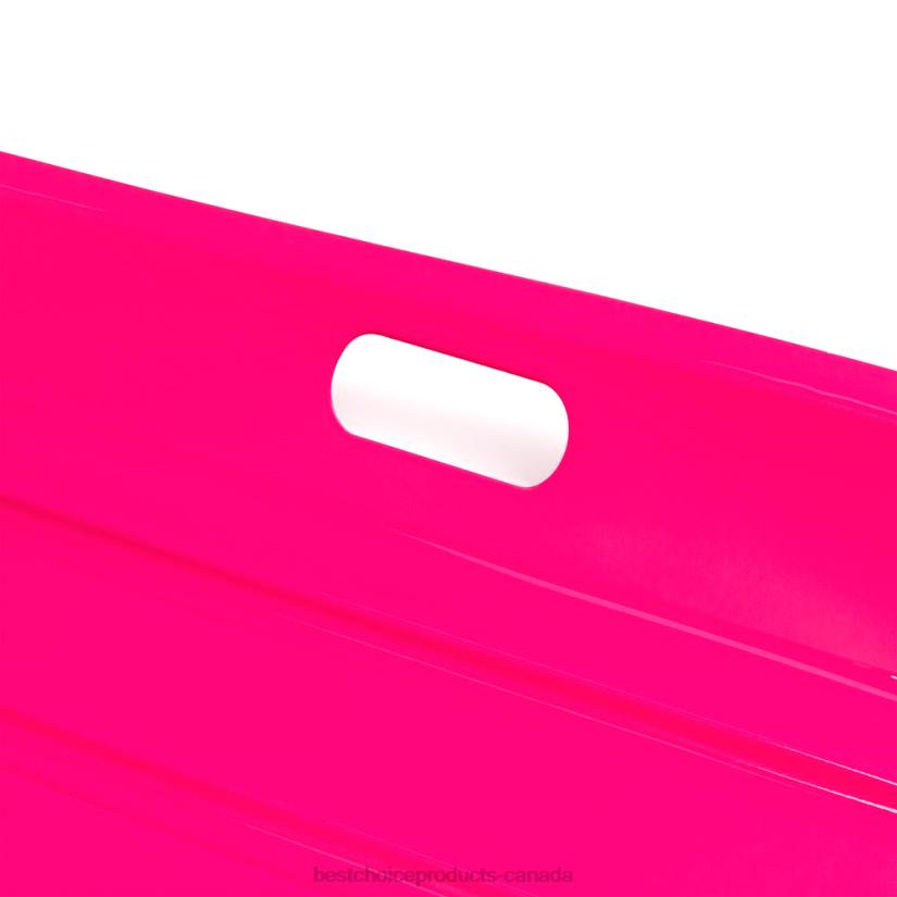 4LT21006 Pink Best Choice Products Kids Outdoor Plastic Toboggan Snow Sled Board w/ Pull Rope, Handles