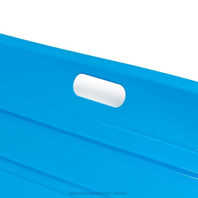 4LT21008 Blue Best Choice Products Kids Outdoor Plastic Toboggan Snow Sled Board w/ Pull Rope, Handles