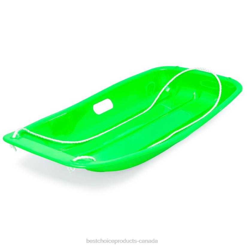 4LT21009 Green Best Choice Products Kids Outdoor Plastic Toboggan Snow Sled Board w/ Pull Rope, Handles