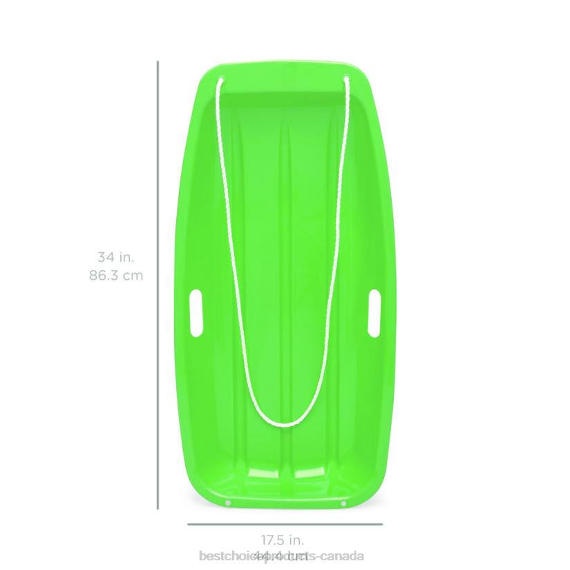 4LT21009 Green Best Choice Products Kids Outdoor Plastic Toboggan Snow Sled Board w/ Pull Rope, Handles