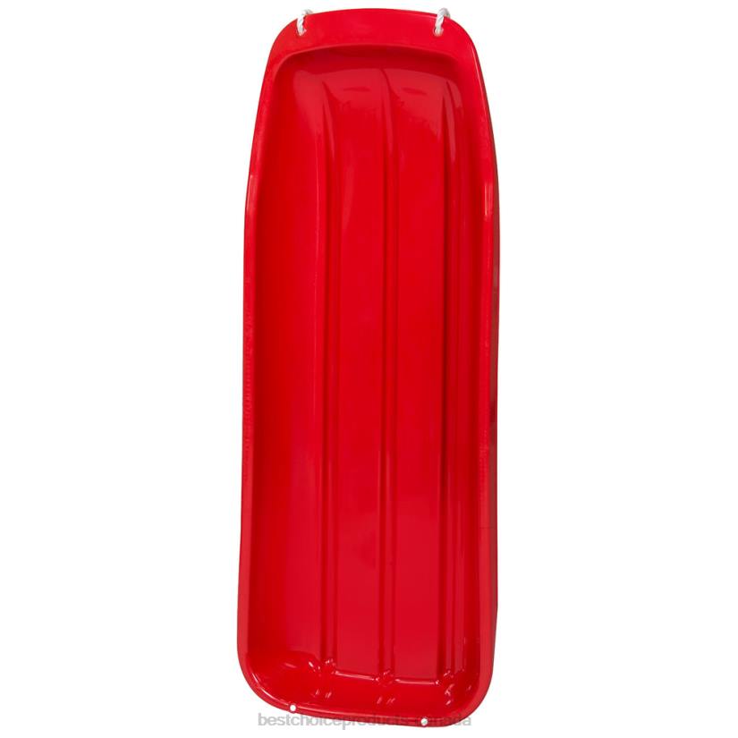 4LT21022 Red Best Choice Products 48in Kids Toboggan Snow Sled Board w/ Pull Rope, Curved Edges