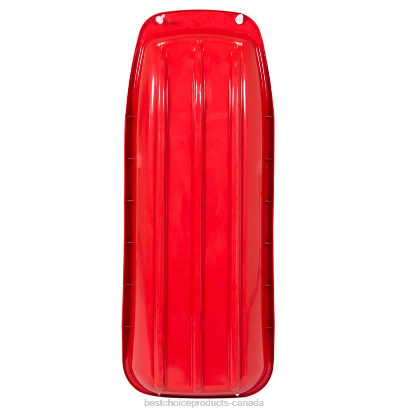 4LT21022 Red Best Choice Products 48in Kids Toboggan Snow Sled Board w/ Pull Rope, Curved Edges