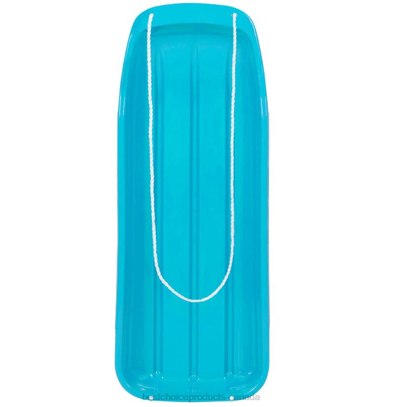 4LT21023 Ice Blue Best Choice Products 48in Kids Toboggan Snow Sled Board w/ Pull Rope, Curved Edges