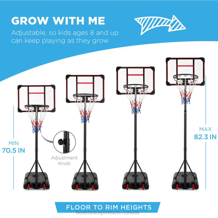 4LT2320 Clear Backboard Best Choice Products Kids Height-Adjustable Basketball Hoop, Portable Backboard System w/ Wheels