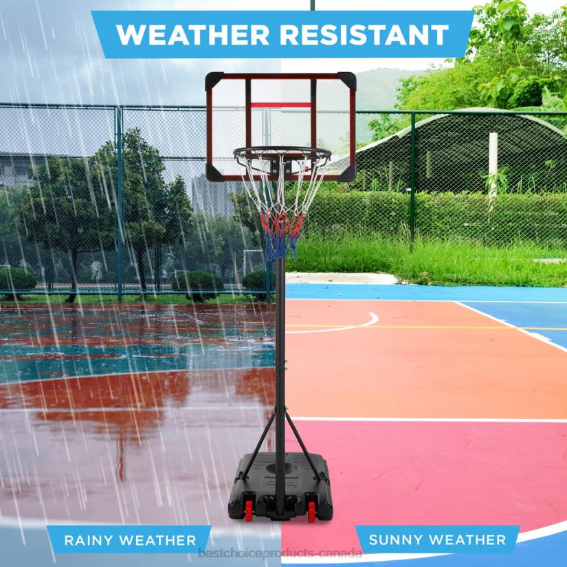4LT2320 Clear Backboard Best Choice Products Kids Height-Adjustable Basketball Hoop, Portable Backboard System w/ Wheels