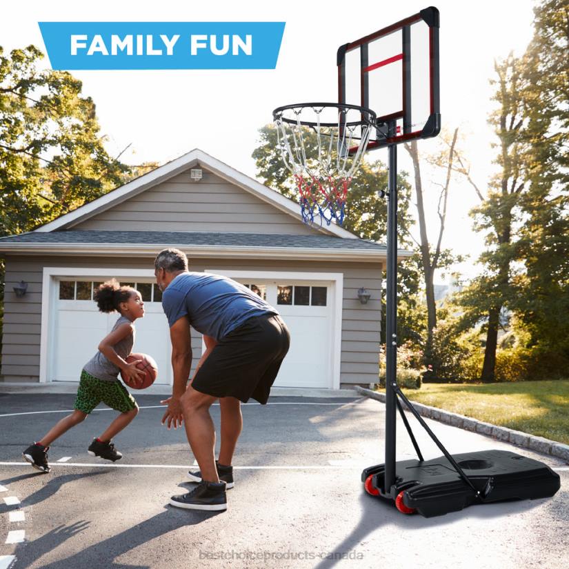 4LT2320 Clear Backboard Best Choice Products Kids Height-Adjustable Basketball Hoop, Portable Backboard System w/ Wheels