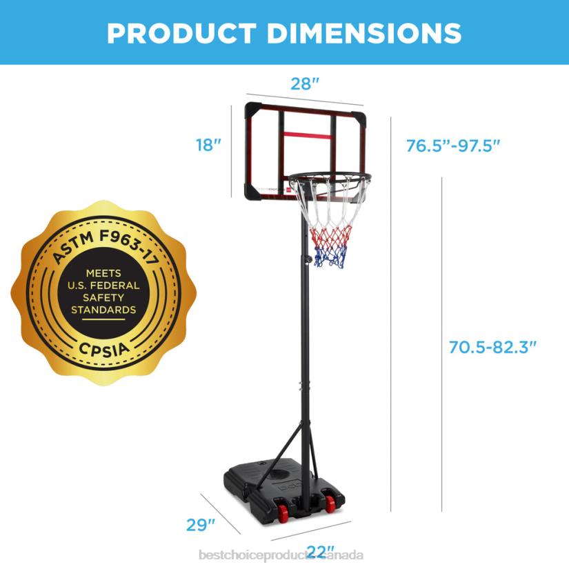 4LT2320 Clear Backboard Best Choice Products Kids Height-Adjustable Basketball Hoop, Portable Backboard System w/ Wheels