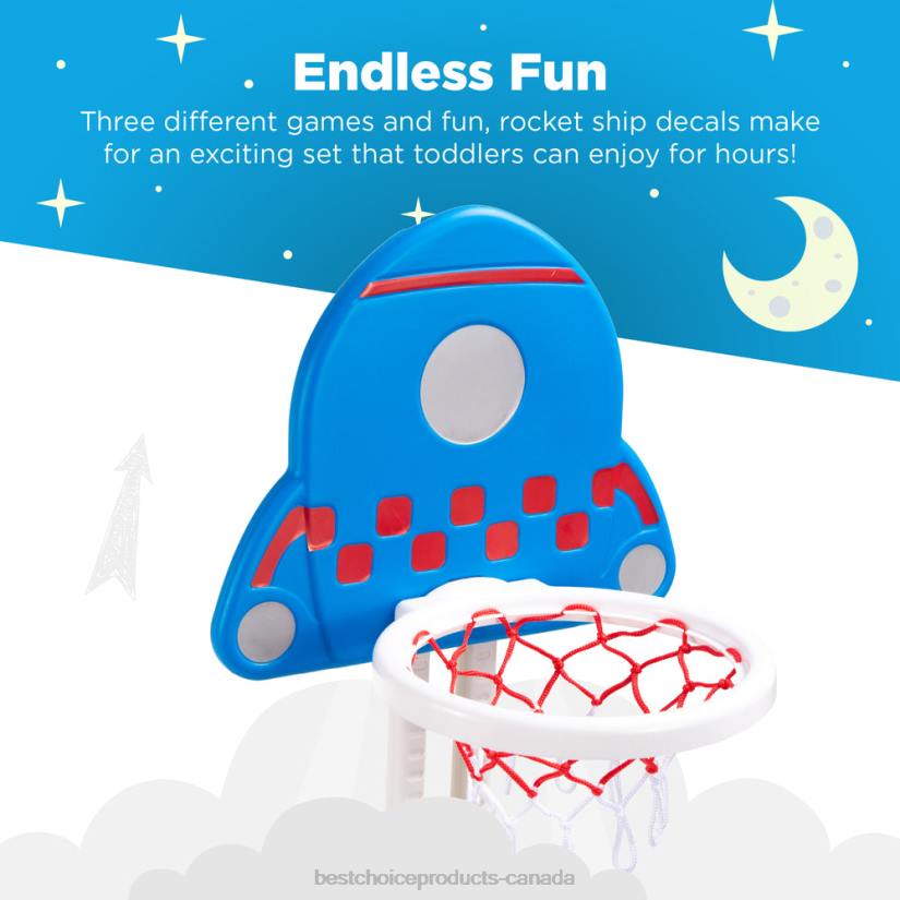 4LT2479 Blue with Ring Toss Best Choice Products 3-in-1 Toddler Basketball Hoop Sports Activity Center Play Set