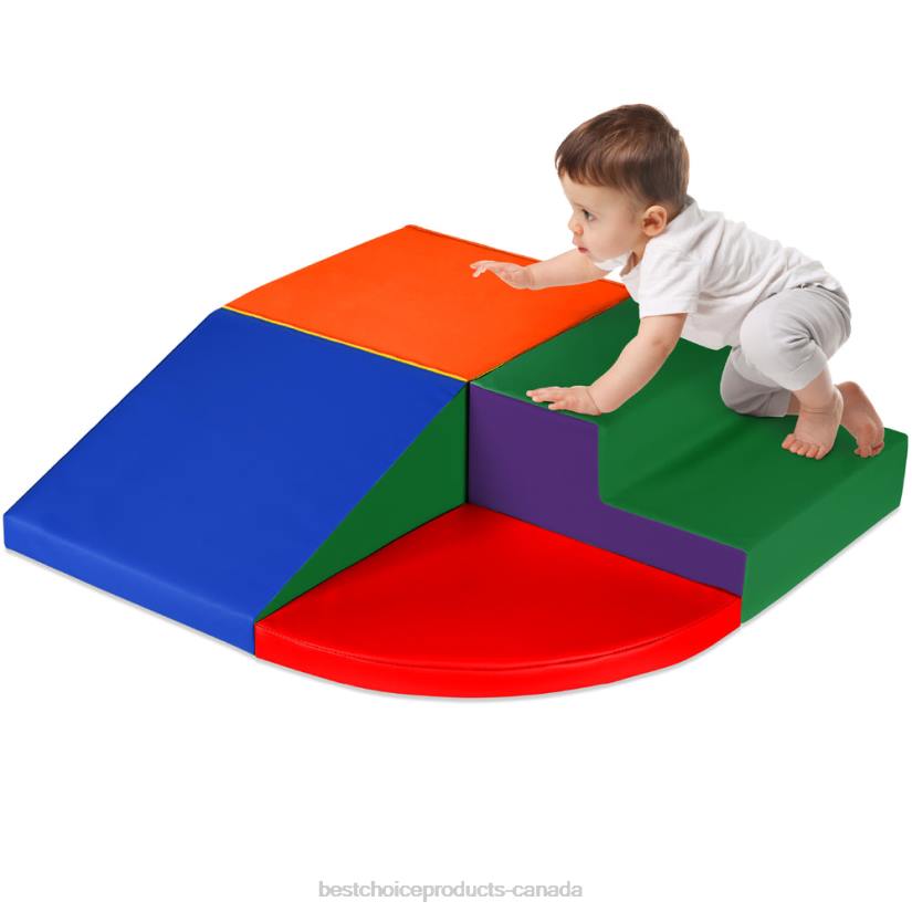 4LT2568 Multicolored Best Choice Products 4-Piece Kids Climb & Crawl Soft Foam Shapes Structure Playset