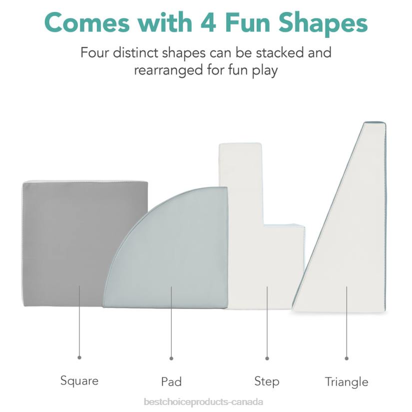4LT2570 Blue Best Choice Products 4-Piece Kids Climb & Crawl Soft Foam Shapes Structure Playset