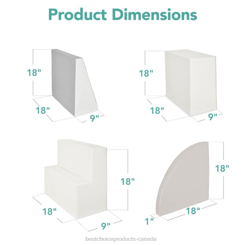4LT2571 Neutral Best Choice Products 4-Piece Kids Climb & Crawl Soft Foam Shapes Structure Playset