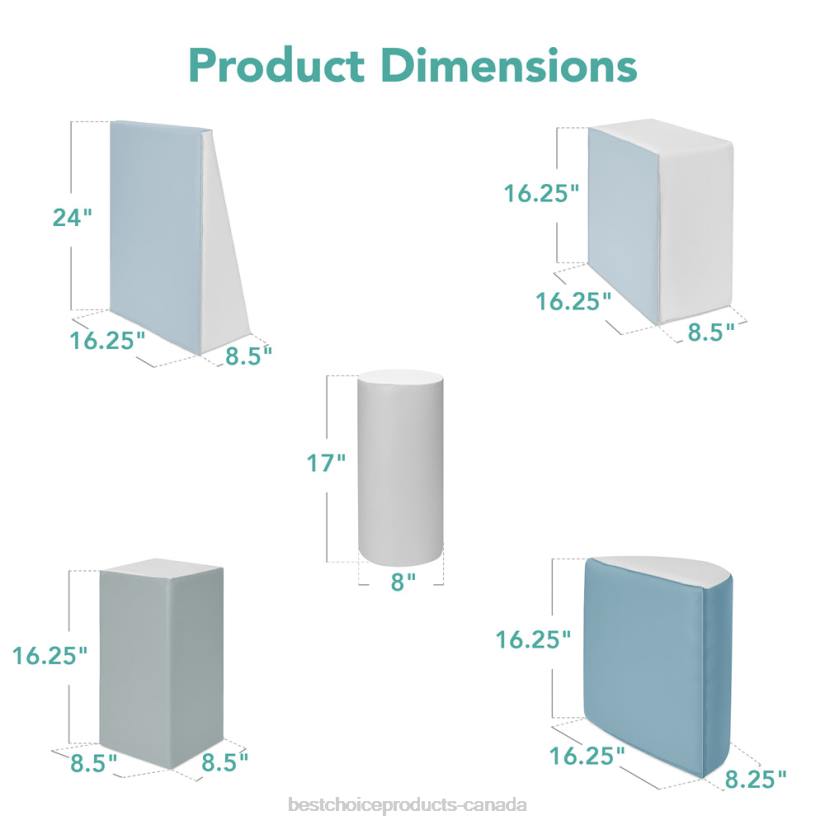 4LT2311 Blue Best Choice Products 5-Piece Kids Climb & Crawl Soft Foam Shapes Structure Playset