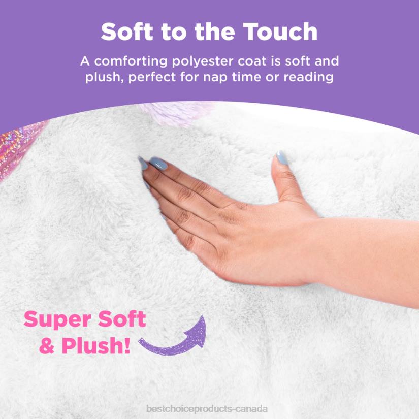 4LT2289 White Best Choice Products Kids Extra Large Life-Size Plush Rainbow Unicorn Stuffed Animal w/ Soft Fur