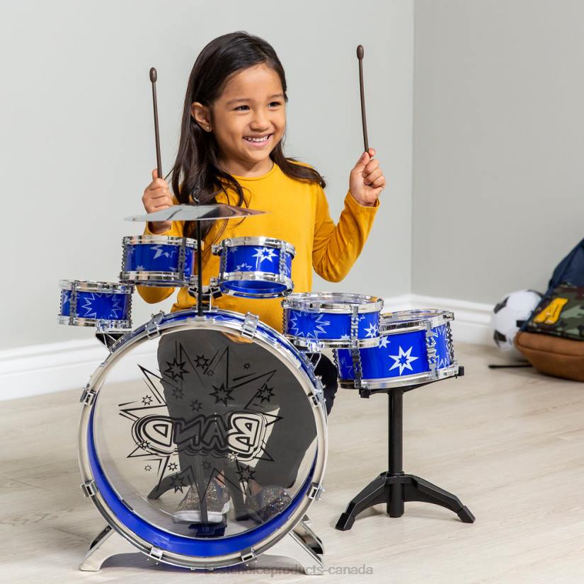 4LT21018 Blue Best Choice Products 11-Piece Kids Beginner Drum Percussion Musical Instrument Toy Set