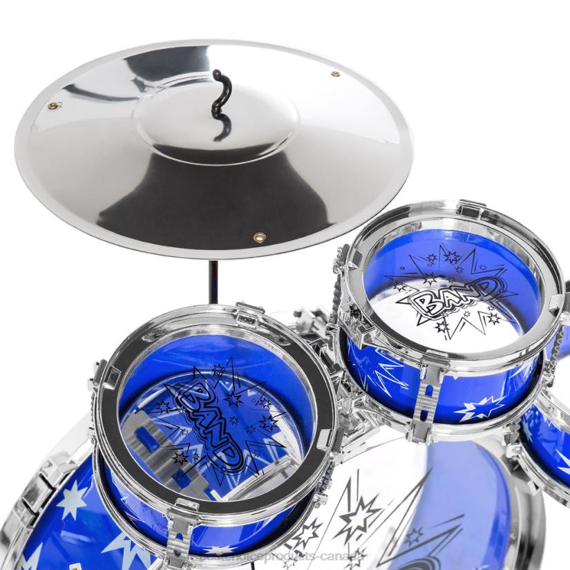4LT21018 Blue Best Choice Products 11-Piece Kids Beginner Drum Percussion Musical Instrument Toy Set